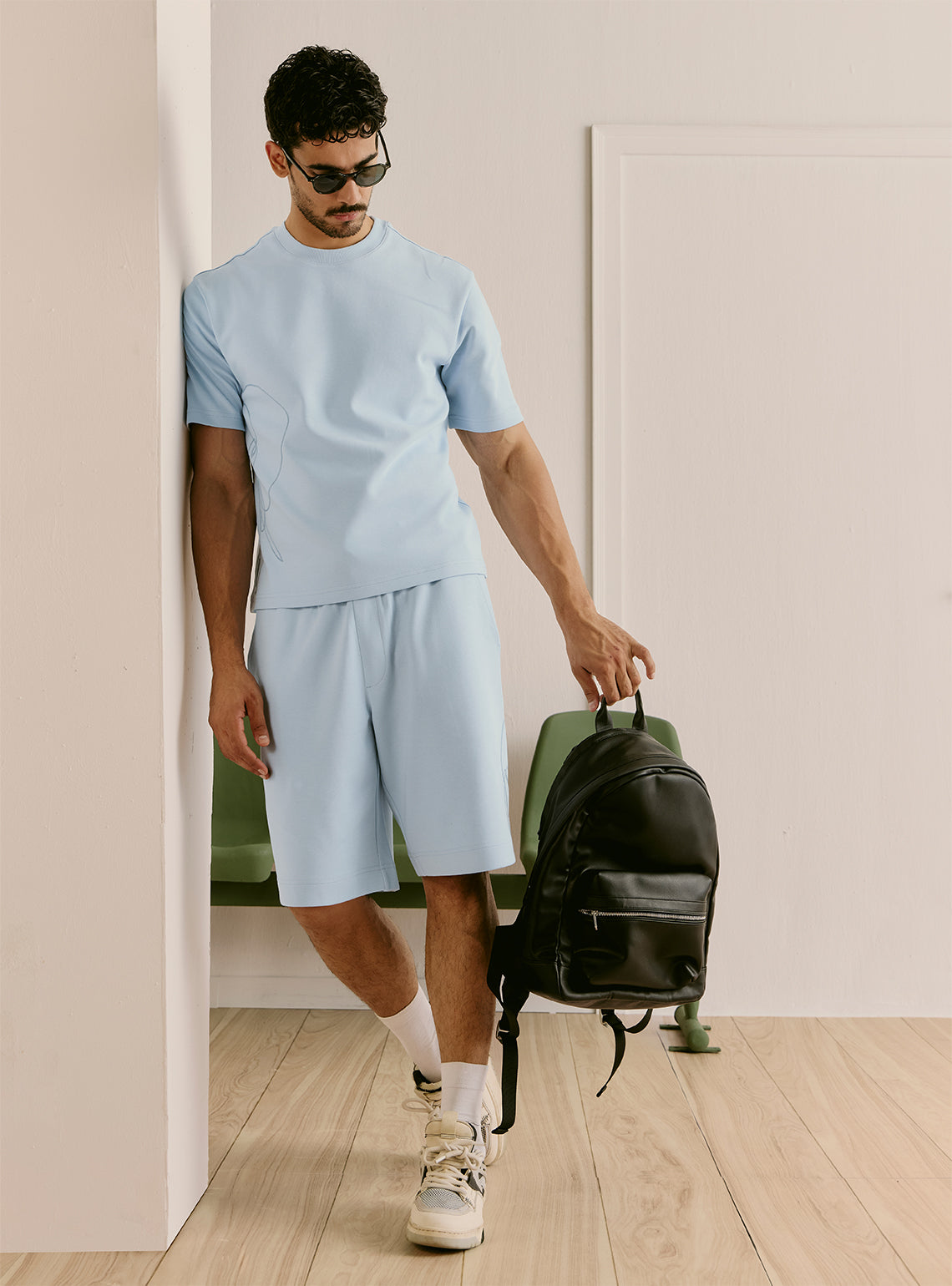 Echo Blue Cotton Blend Crewneck