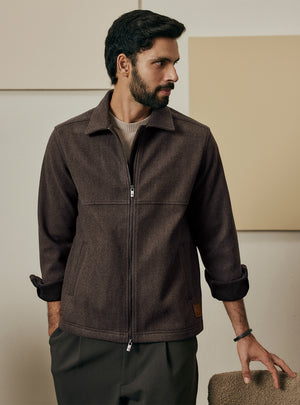 Sienna Brown Poly Rich Tweed Jacket