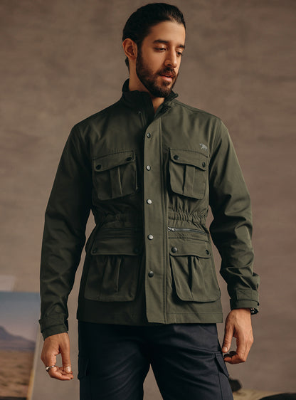 Jungle Olive Poly Twill Jacket
