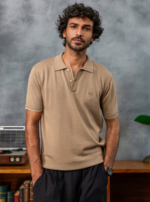 Shuffle Khaki Cotton Polo