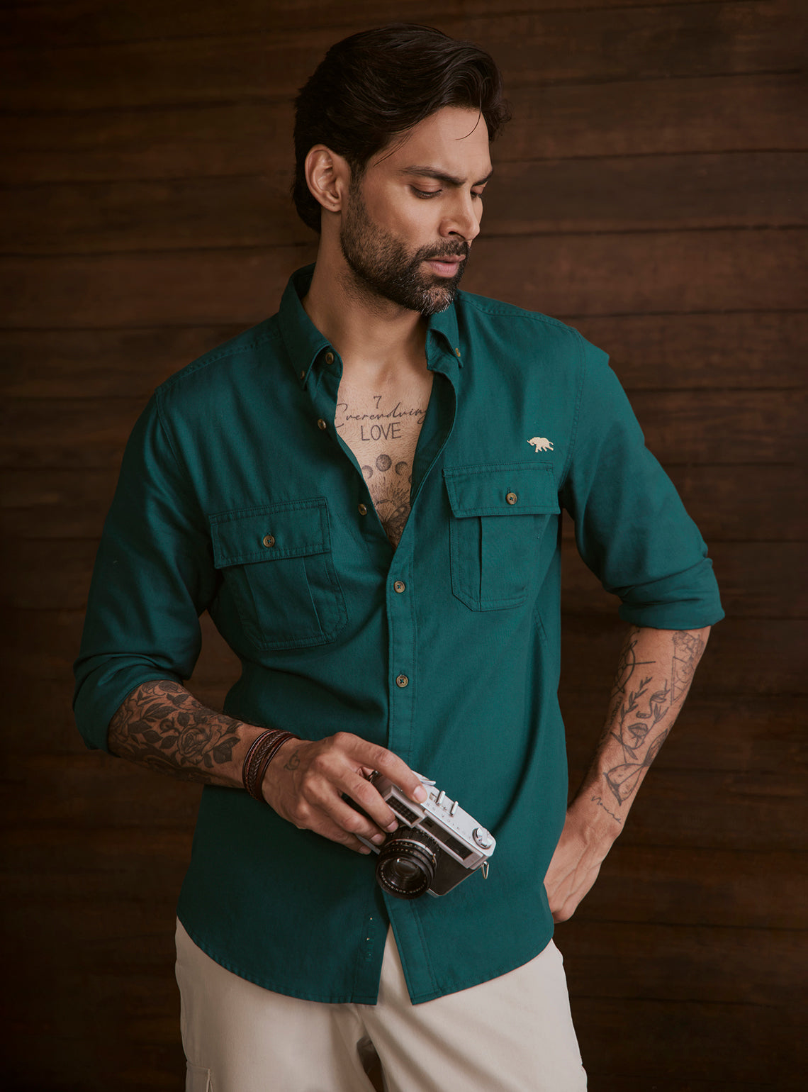 Mineral Teal Explorer Cotton Shirt
