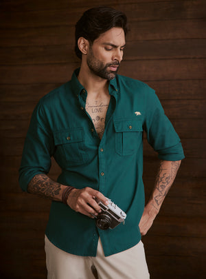 Mineral Teal Explorer Cotton Shirt