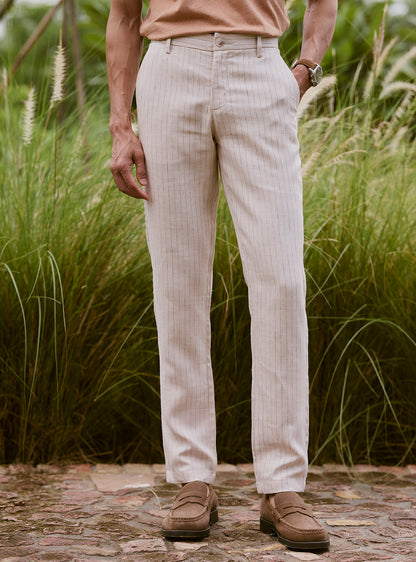 Marble Khaki Linen Trousers