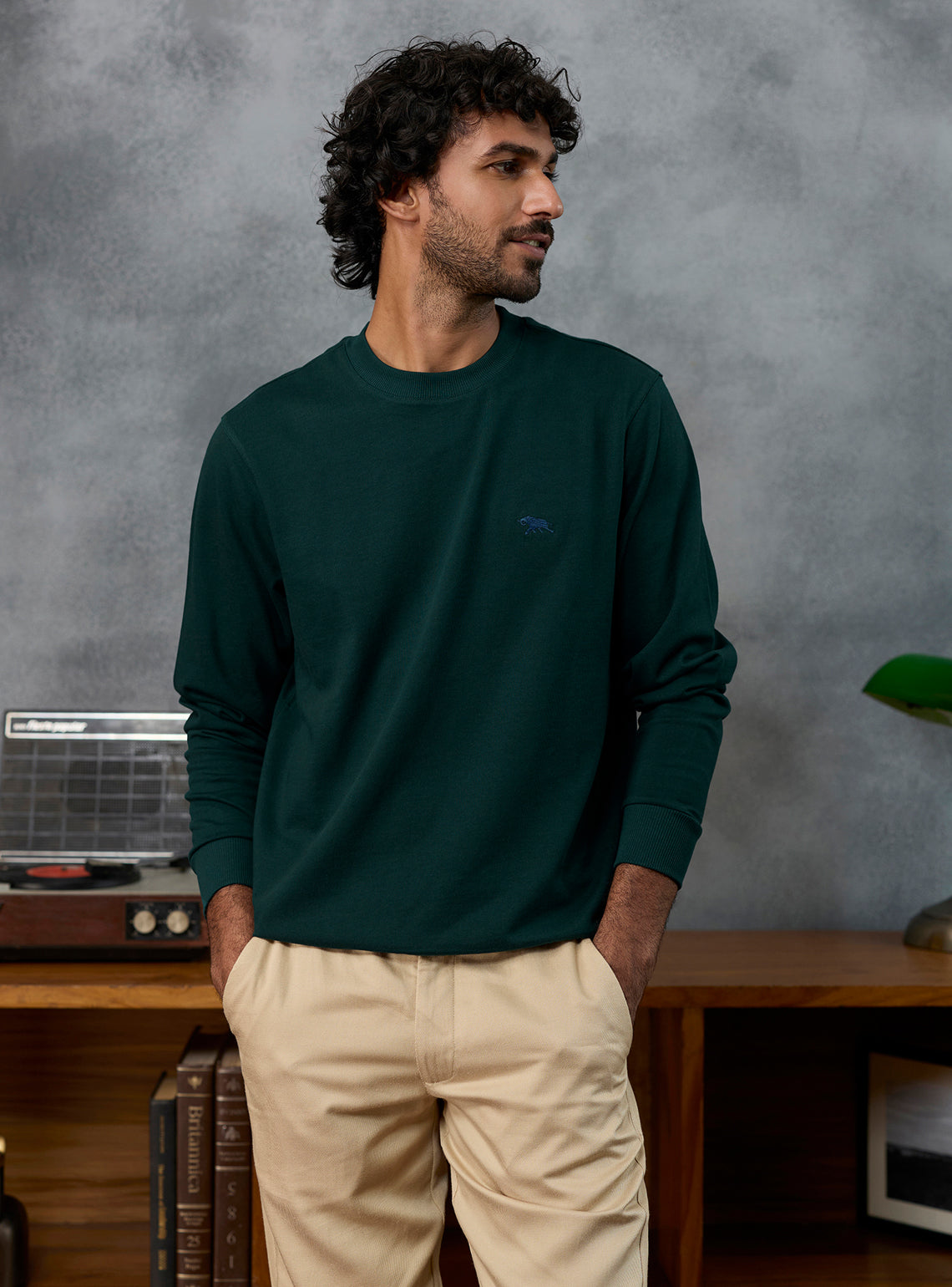 Tempo Teal Cotton Sweatshirt