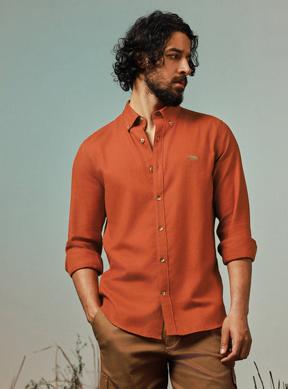 Ember Rust Cotton Twill Shirt