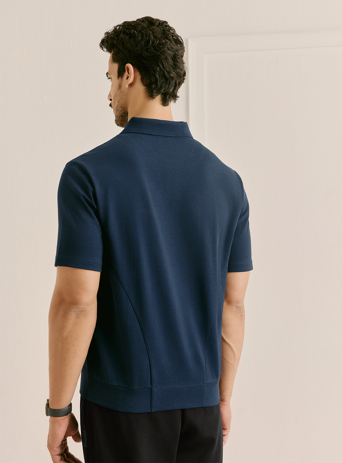 Meridian Navy Compact Cotton Polo
