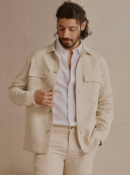 Dune Beige Stripe Jacket