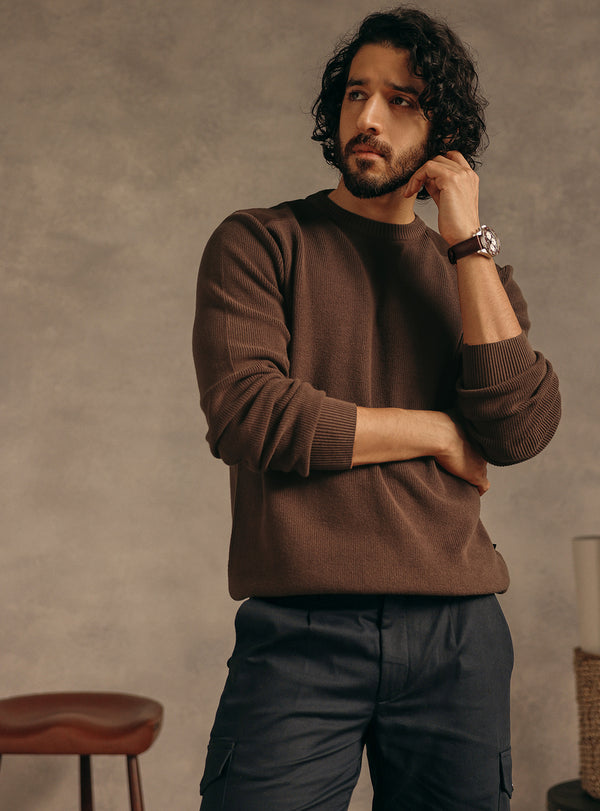 Night Brown Cotton Pullover