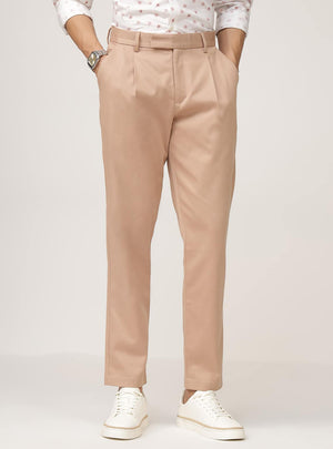 Almond Cotton Stretch Pants