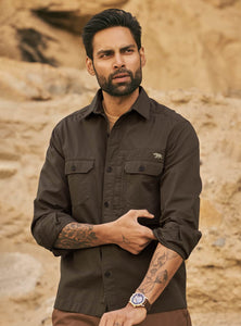 Dark Wood Cotton Overshirt