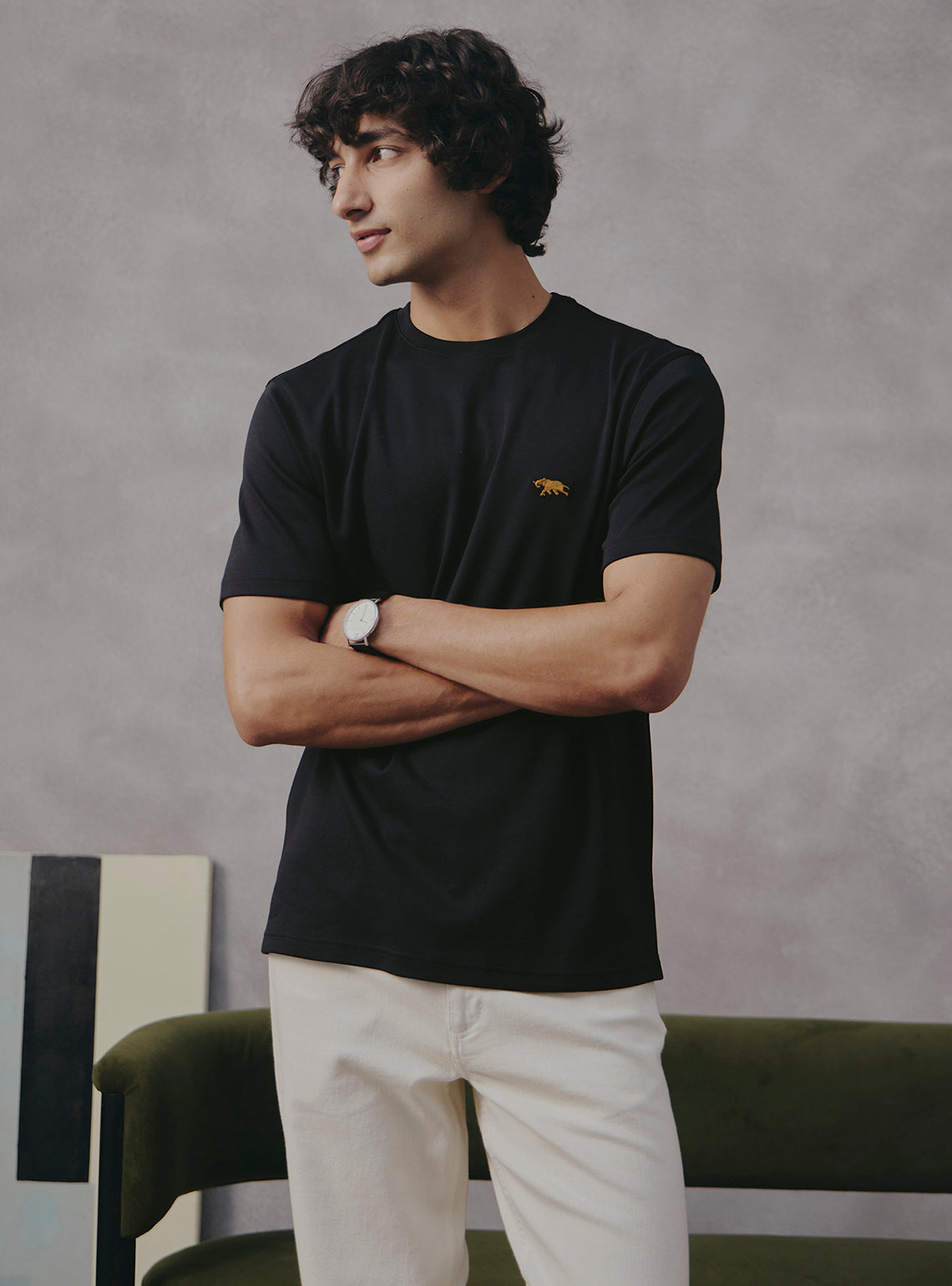 Butter Black Supima Cotton Crewneck