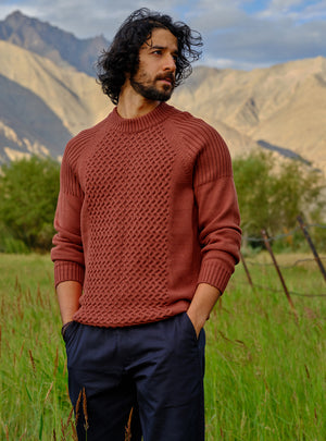 Sienna Rust Cotton Melange Pullover