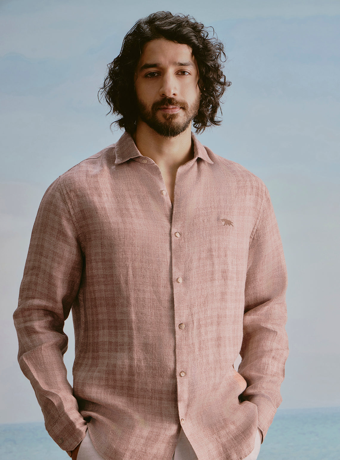Cove Brown Linen Check Shirt