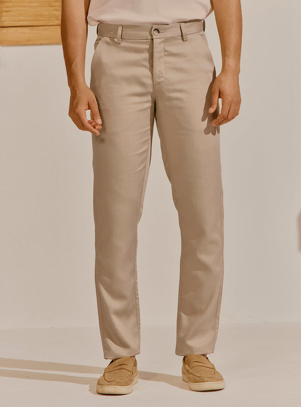 Ibiza Khaki Lyocell Blend Trouser