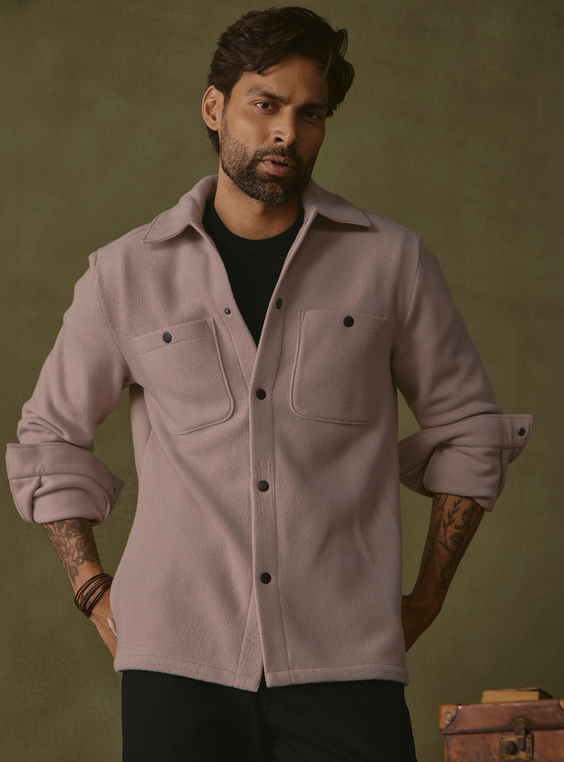 Umber Brown Poly Fleece Jacket