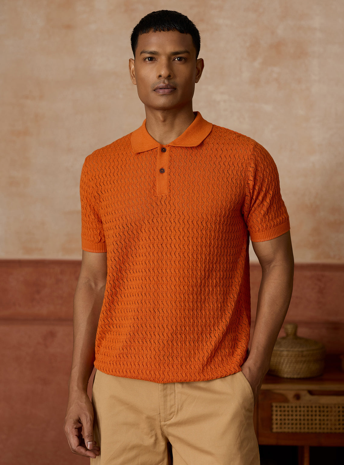 Earthen Rust Grindle Cotton Polo
