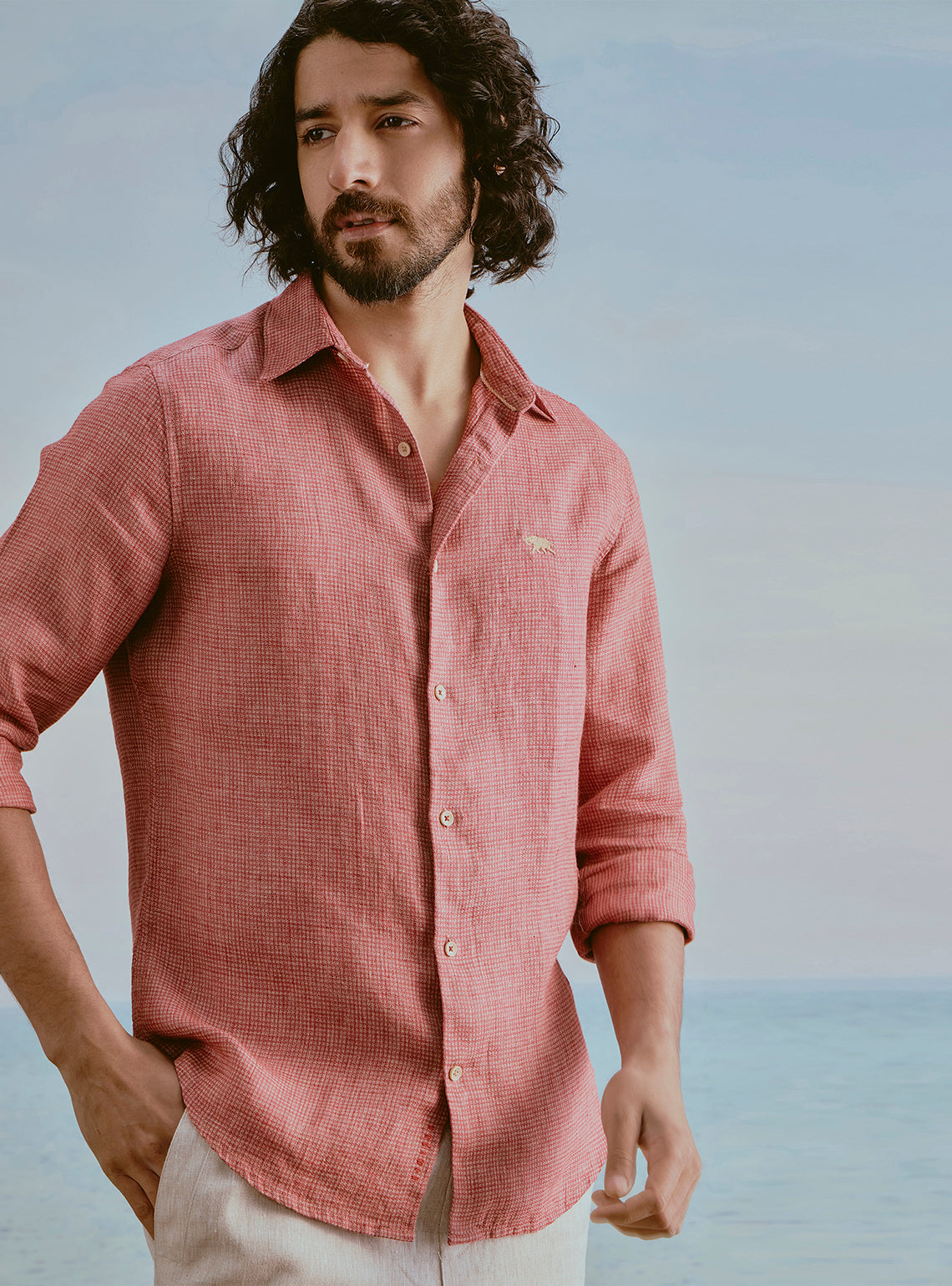 Current Red Linen Shirt