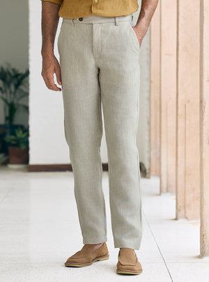 Khaki European Linen Pants