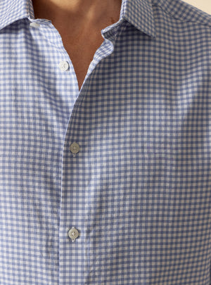 Comet Blue Cotton Check Shirt