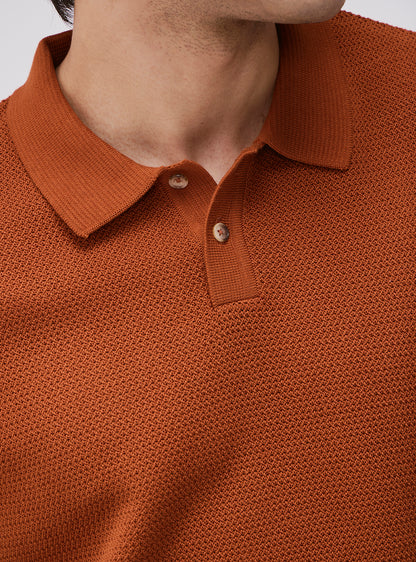 Walnut Brown Cotton Polo