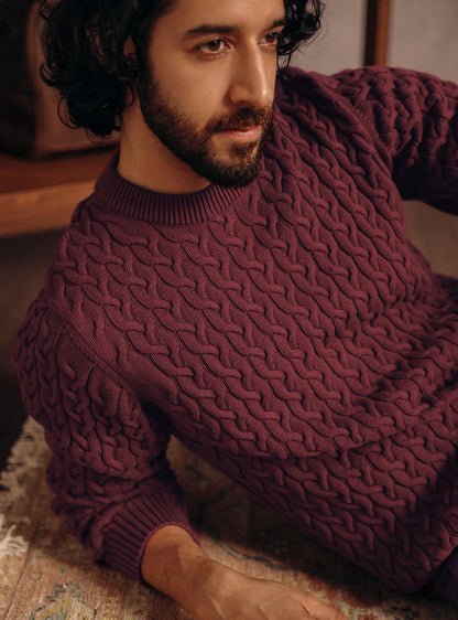 Deep Burgundy Cotton Wool Pullover