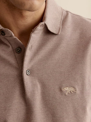 Rio Brown Cotton Stretch Melange Polo