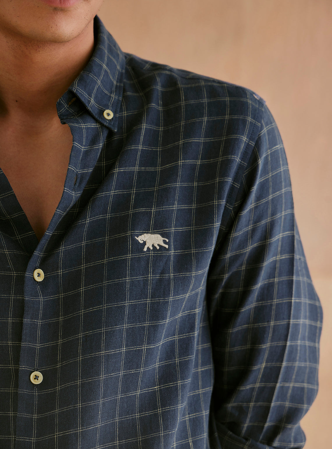 Pacific Gold Check Linen Shirt
