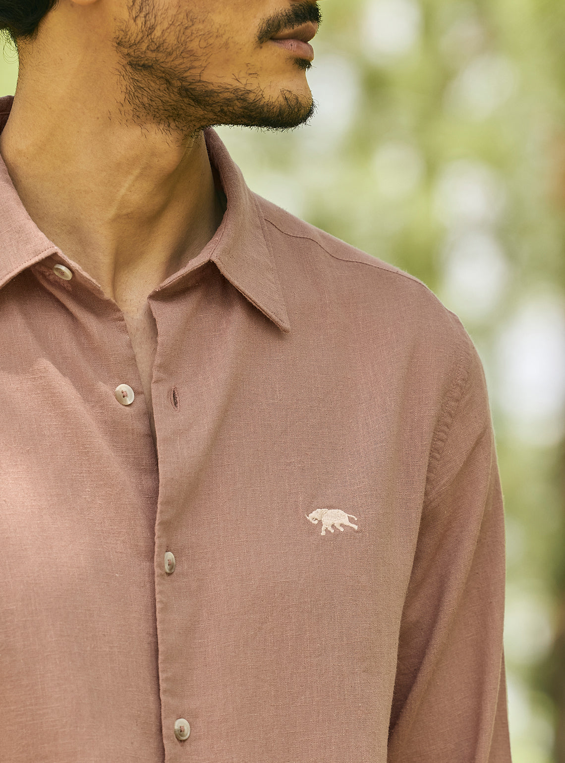 Chestnut Brown Lyocell Linen Shirt