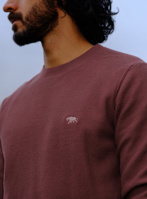 Frosted Pink Cotton Honeycomb Pullover
