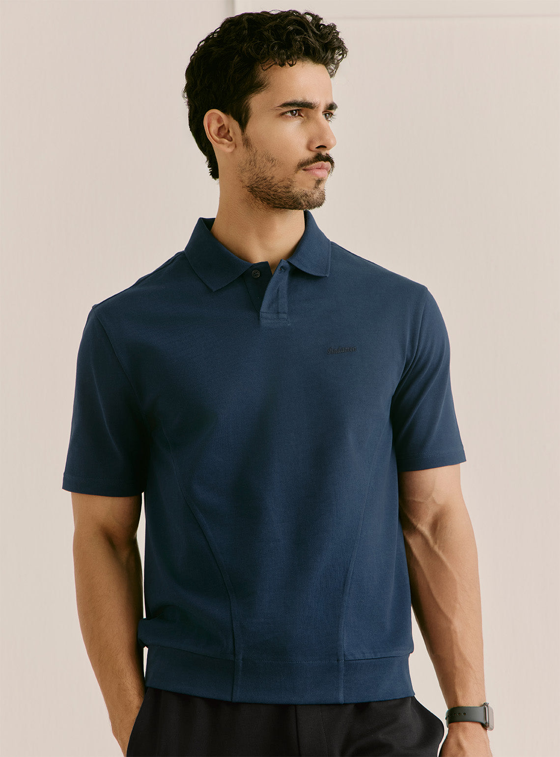 Meridian Navy Compact Cotton Polo