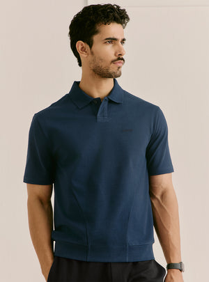 Meridian Navy Compact Cotton Polo