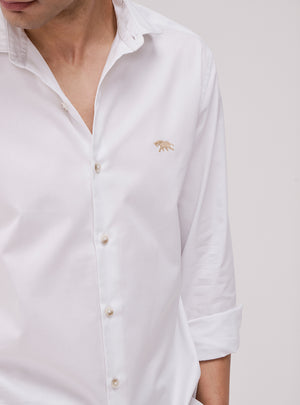 Estate White Cotton Twill Shirt