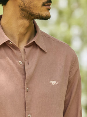 Chestnut Brown Lyocell Linen Shirt