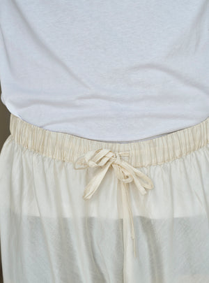 Raya White Cotton Silk Churidar Pyjama