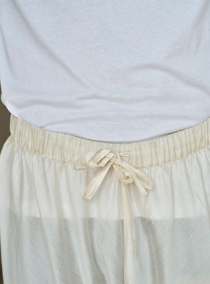 Raya White Cotton Silk Churidar Pyjama