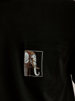 Capri Black Cotton Crewneck