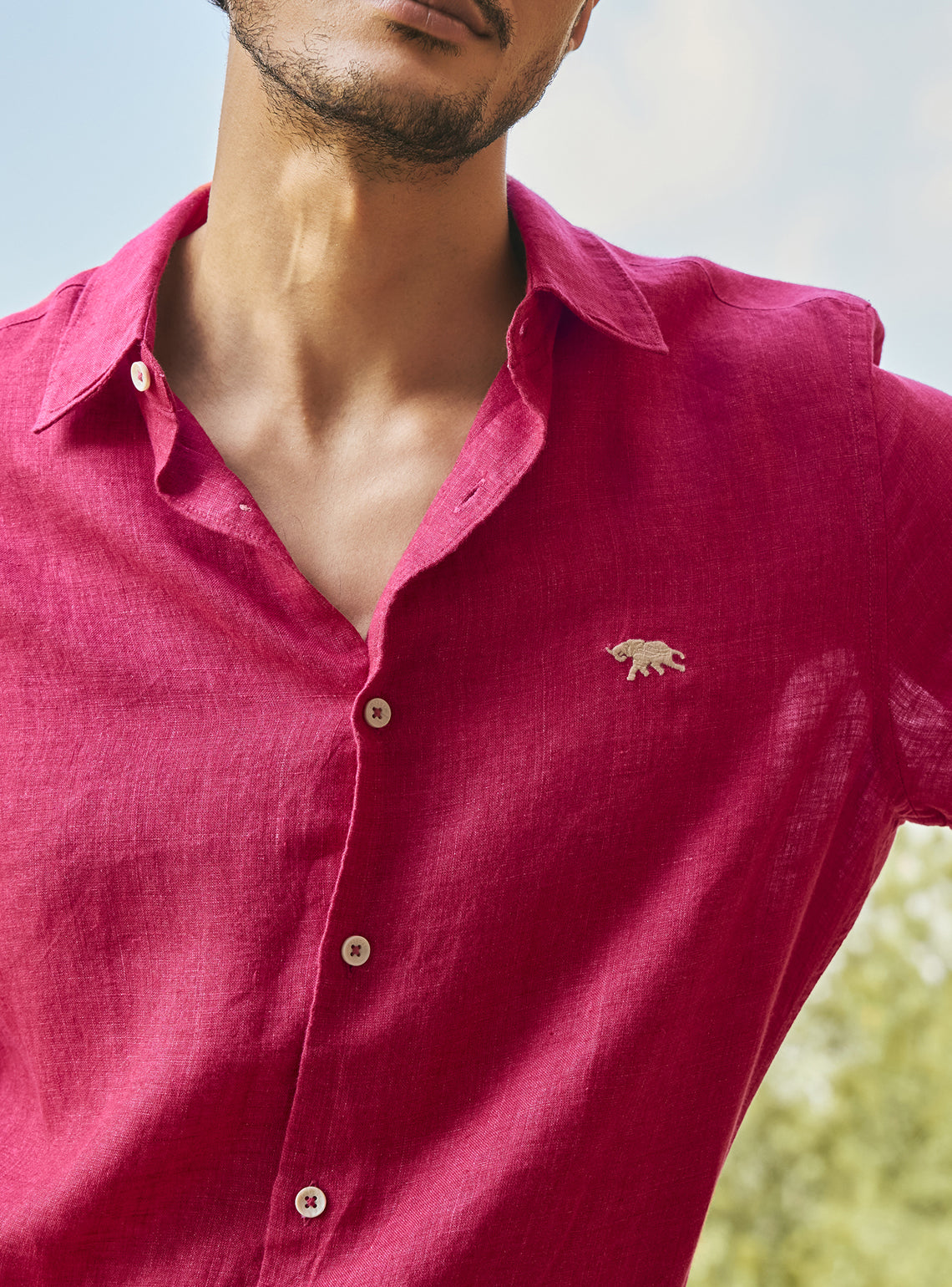Rustic Burgundy Linen Shirt