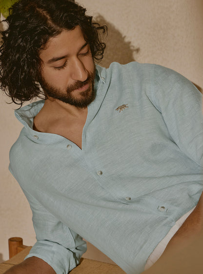 Mist Grey Linen Shirt