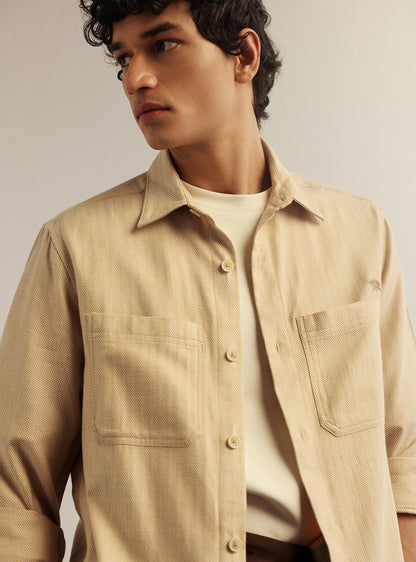 Malta Mustard Cotton Melange Overshirt