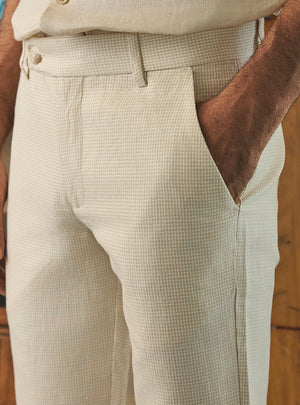 Drift Beige Linen Cotton Trousers