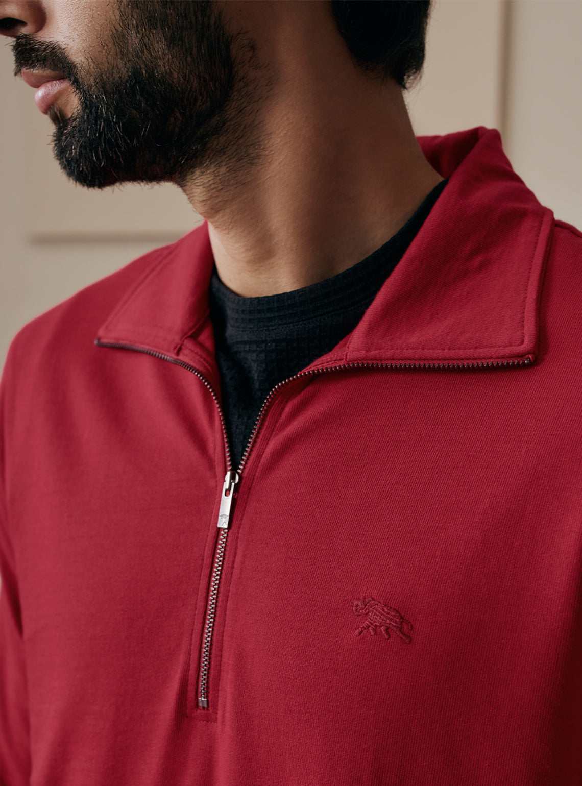 Garnet Red Cotton Sweatshirt
