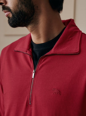 Garnet Red Cotton Sweatshirt