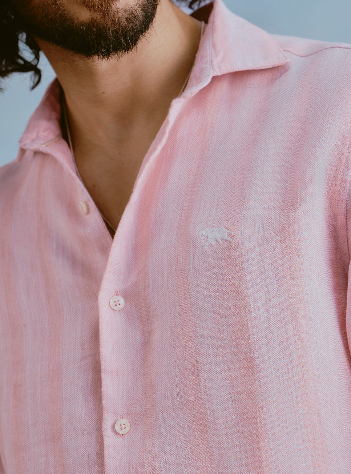Blush Pink Linen Structure Shirt