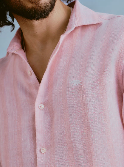 Blush Pink Linen Structure Shirt
