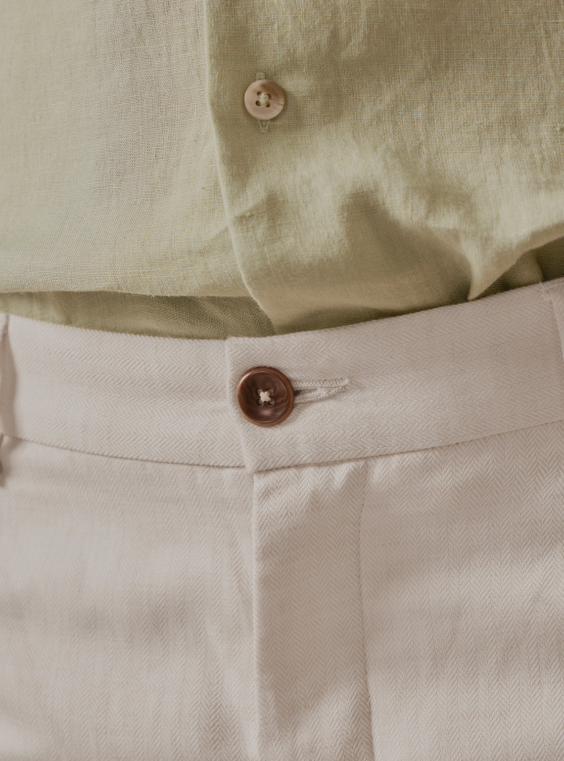 Dune Off White Linen Trousers