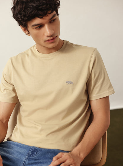 Khaki Bistro Cotton Crew