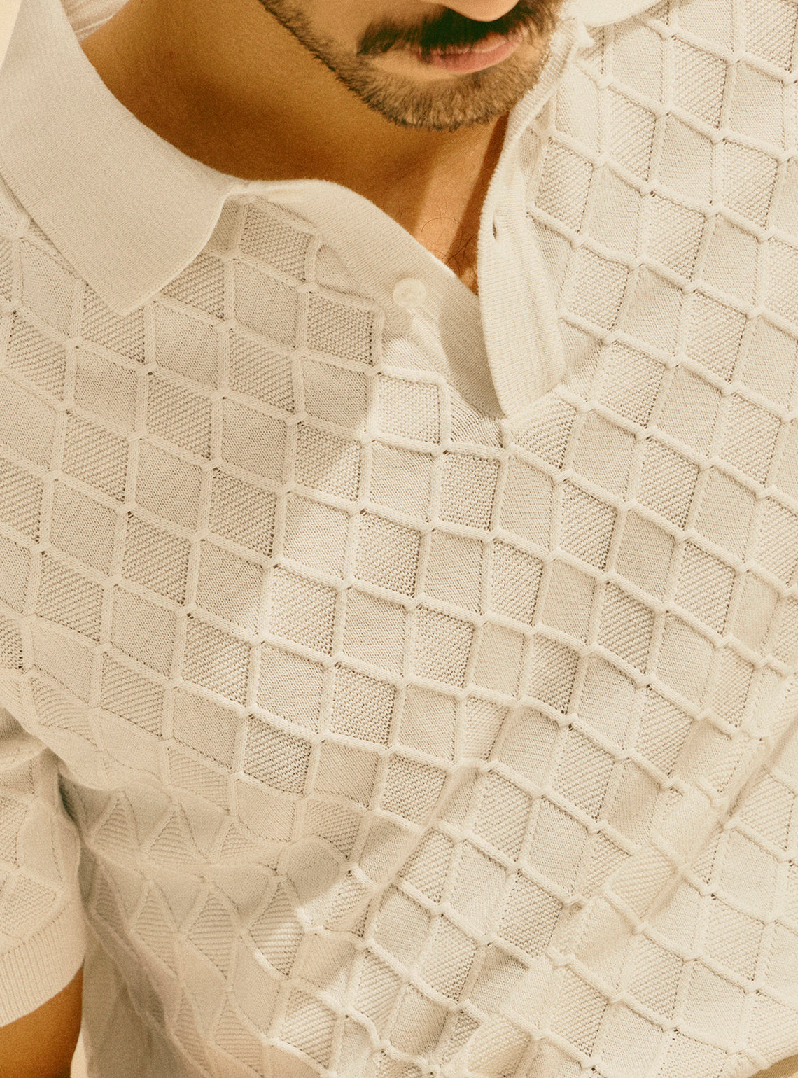 Dubrovnik White Cotton Knit Polo