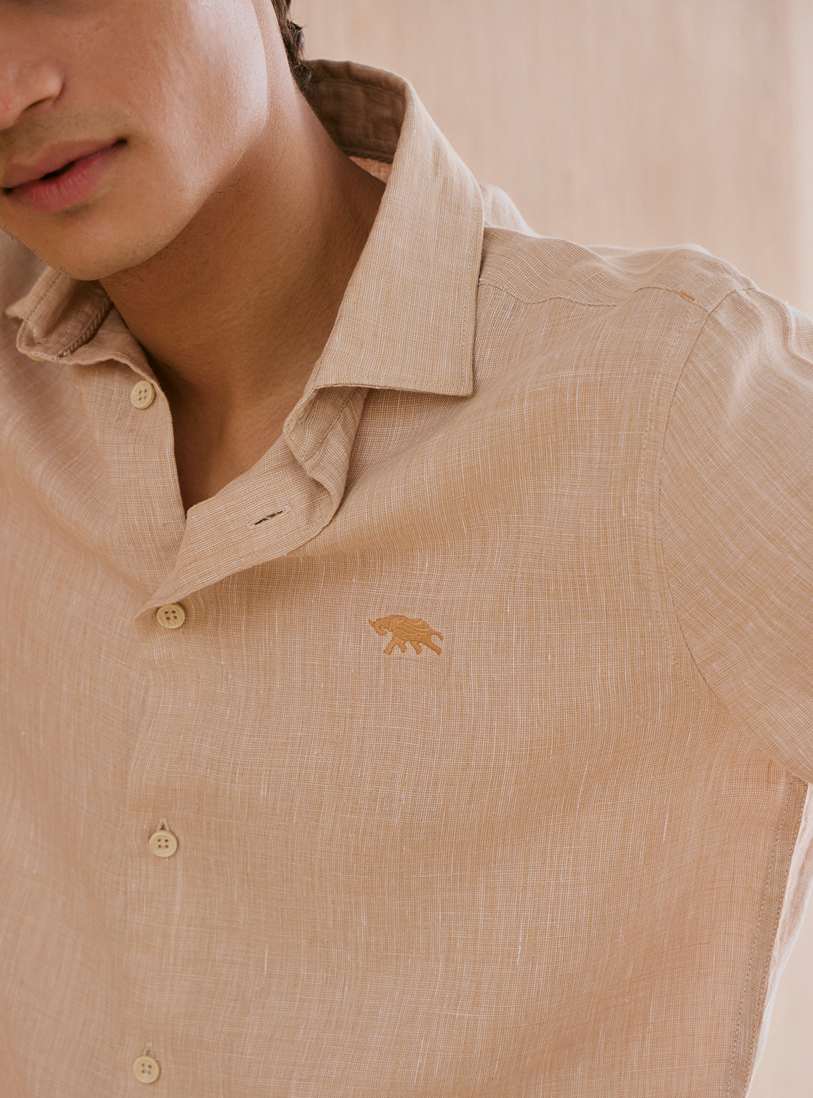 Vanilla Beige Linen Shirt