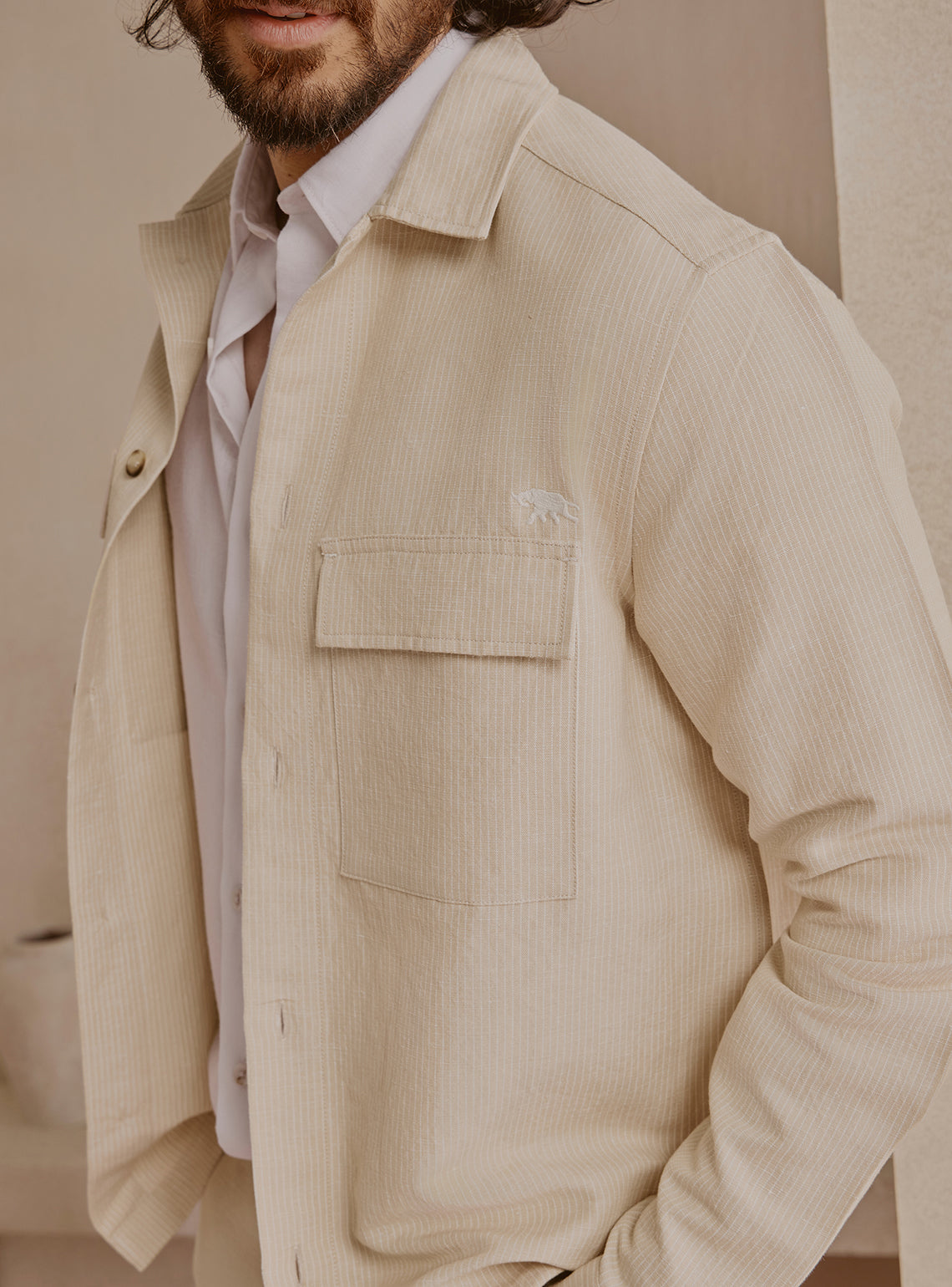 Dune Beige Stripe Jacket