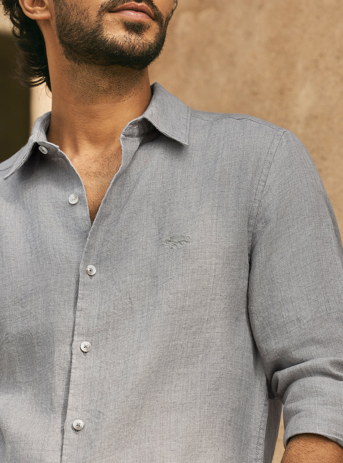 Stone Grey Linen Shirt